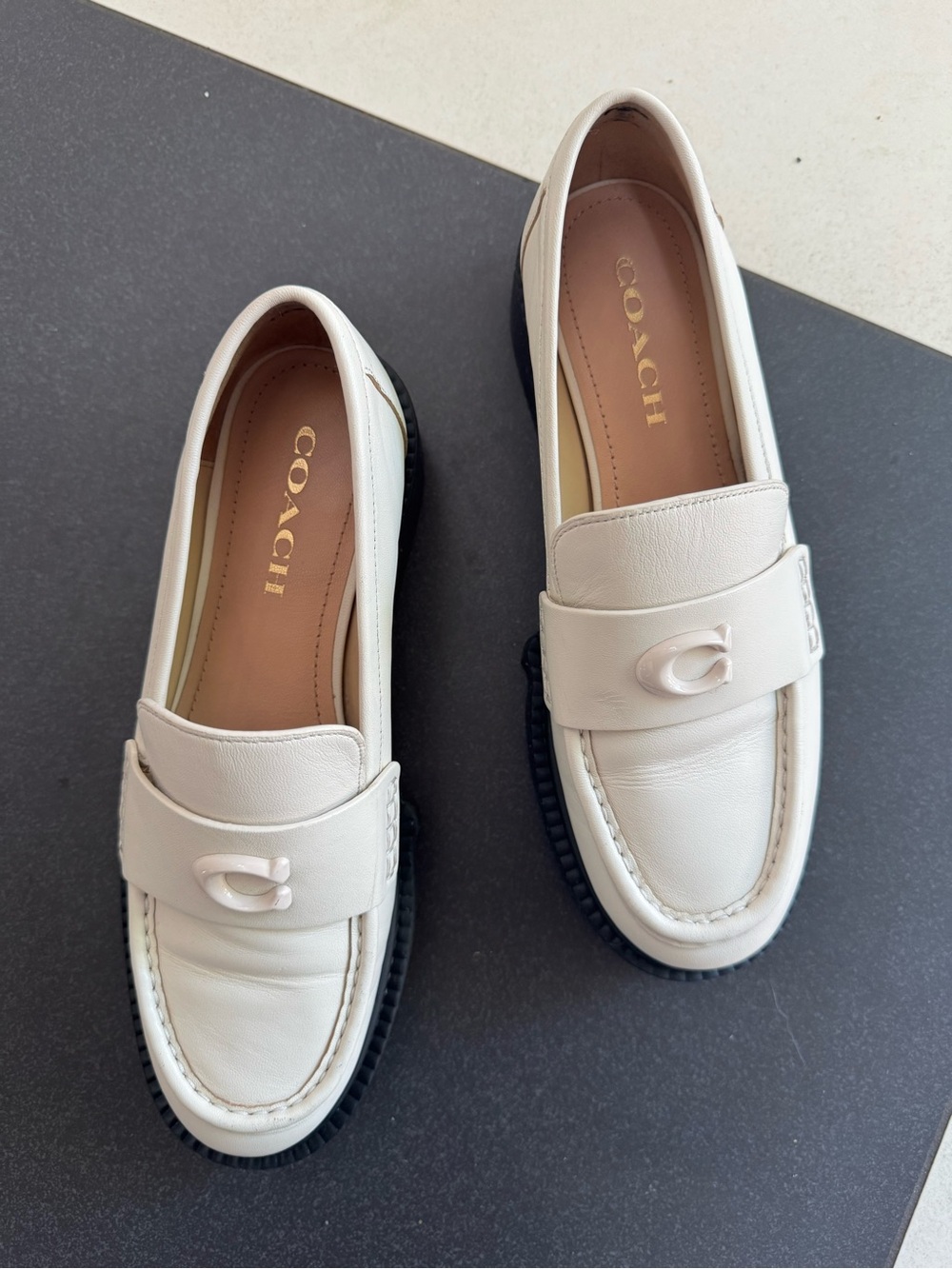 Coach Chalk/White Women’s Leah Platform Loafer - Picture 9 of 9